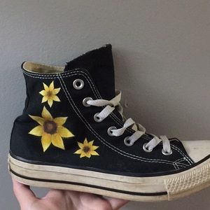 Sunflower high top converse
